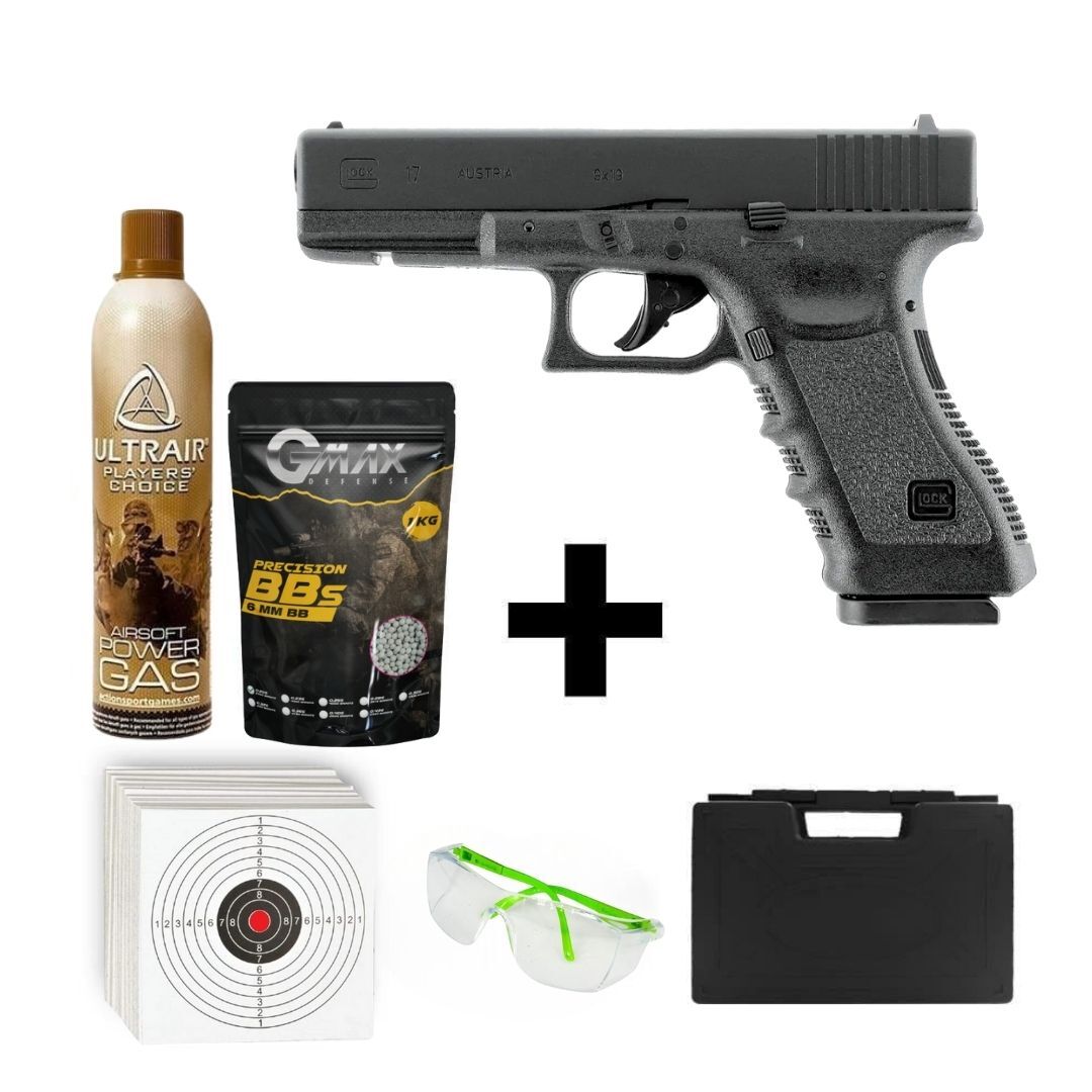 Umarex Glock 17 Blowback + Green Gas + 1 Kg BB + Taşıma Çantası + Atış Gözlüğü