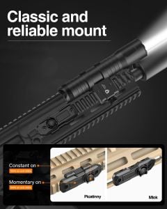 TOUGHSOUL Mlok Picatinny Taktik El Feneri 1250 Lümen