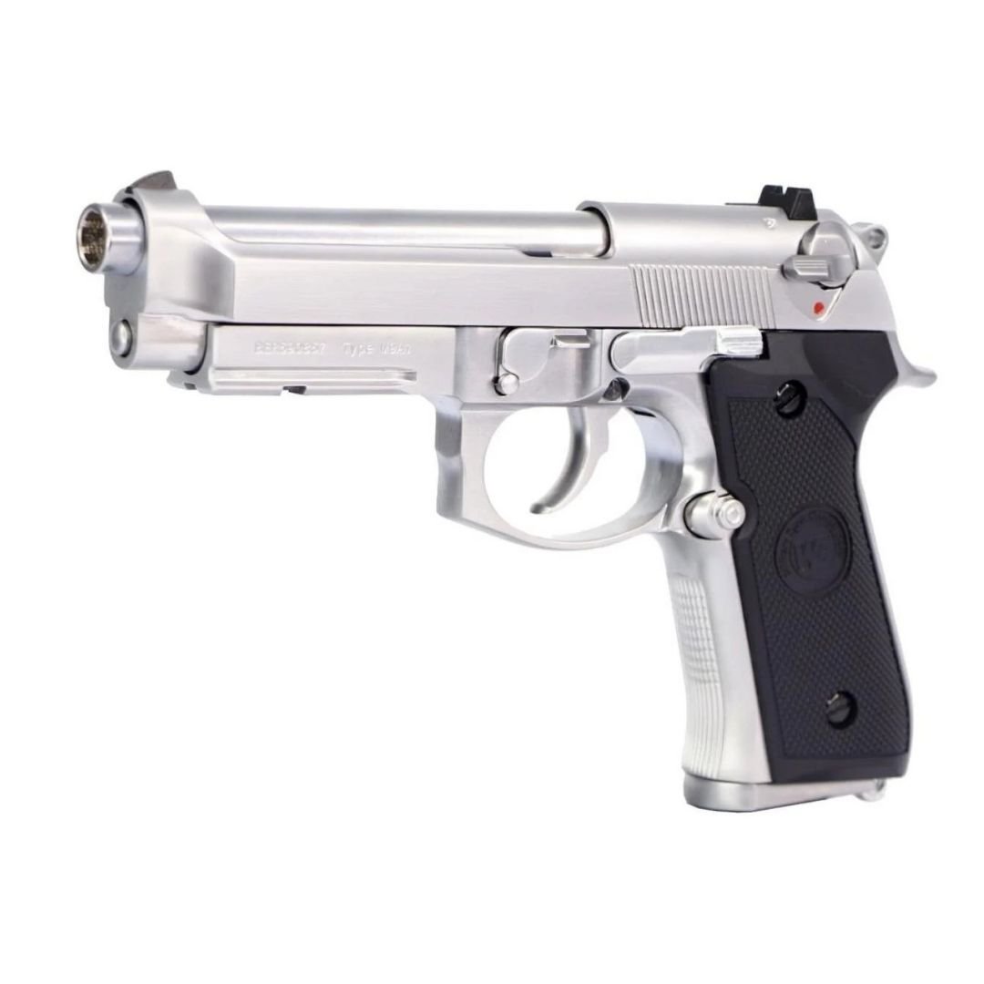 We Beretta M9A1 Rail Silver Full Auto GBB Airsoft Tabanca