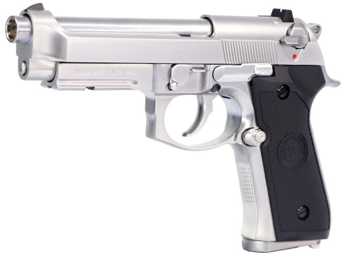We Beretta M9A1 Rail Silver Full Auto GBB Airsoft Tabanca