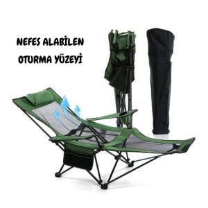 KATLANIR KAMP SANDALYESİ ŞEZLONG - YEŞİL