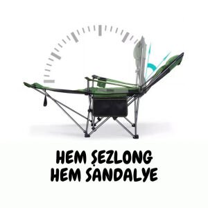 KATLANIR KAMP SANDALYESİ ŞEZLONG - YEŞİL