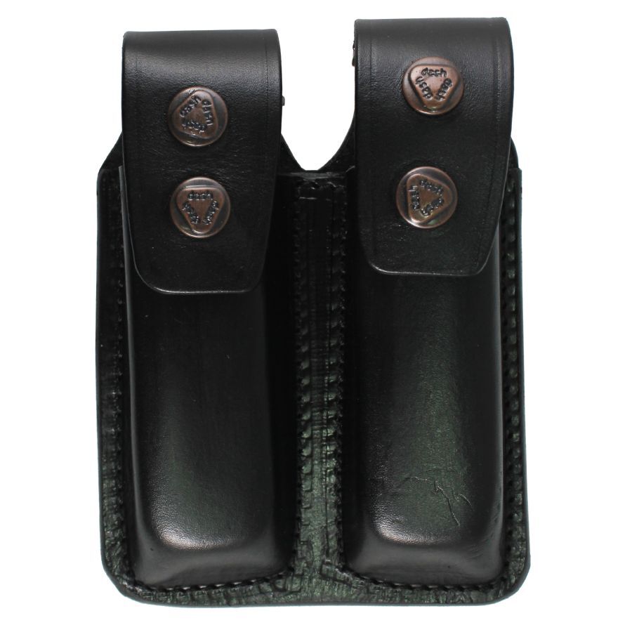 9mm Çiftli Deri Şarjörlük - Siyah