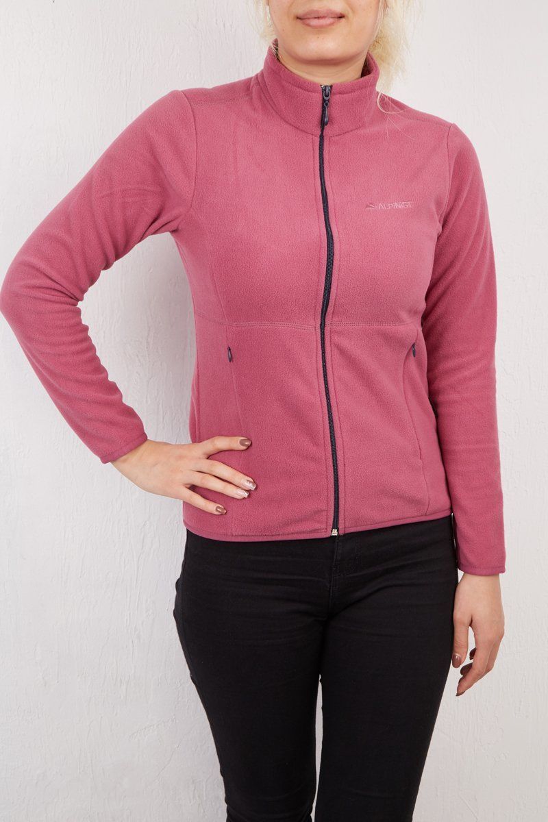Alpinist Alpha Tam Fermuarlı Kadın Polar Gül Kurusu
