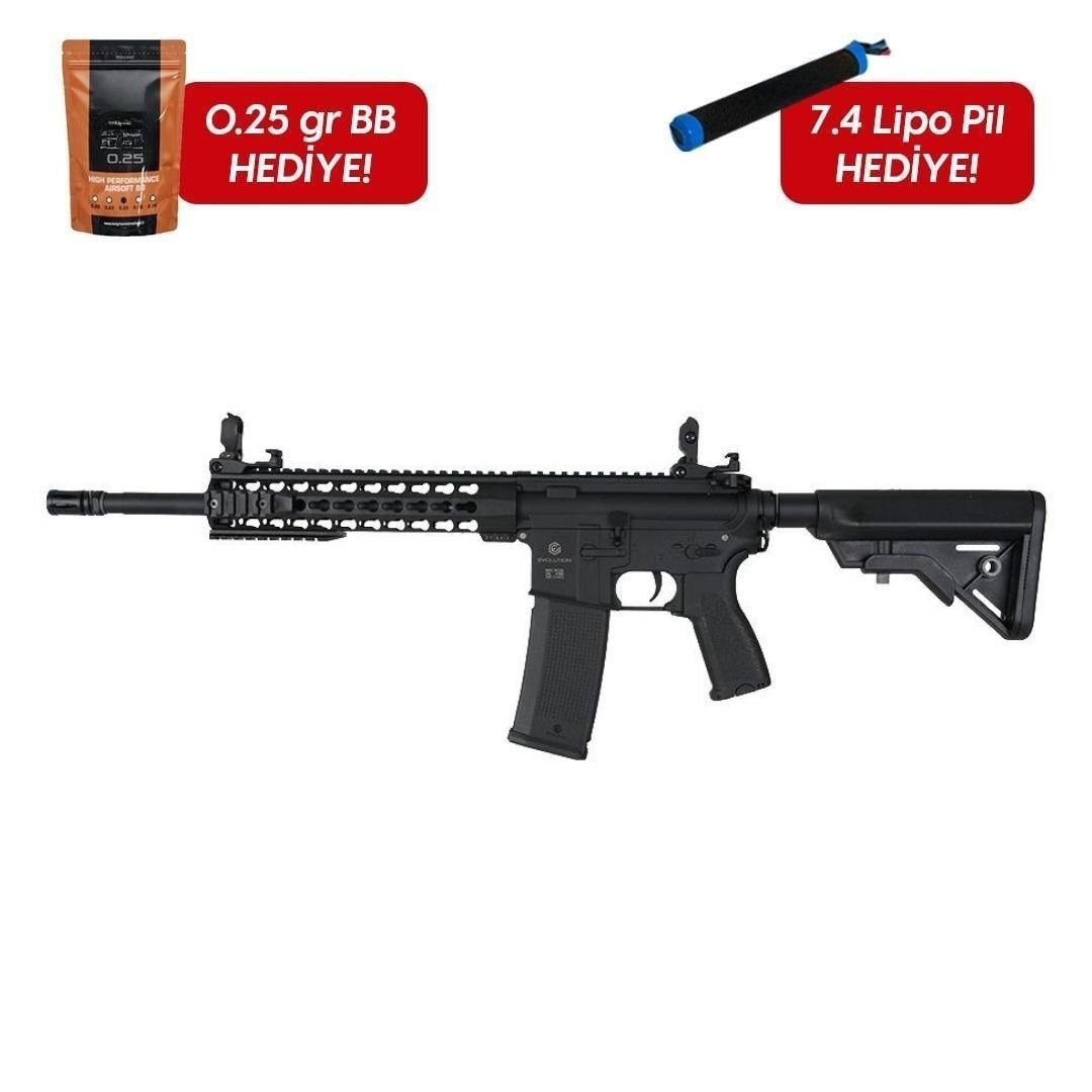 Evolution Recon Superlite Carbontech Siyah Airsoft Tüfeği + 7.4v LiPo Pil