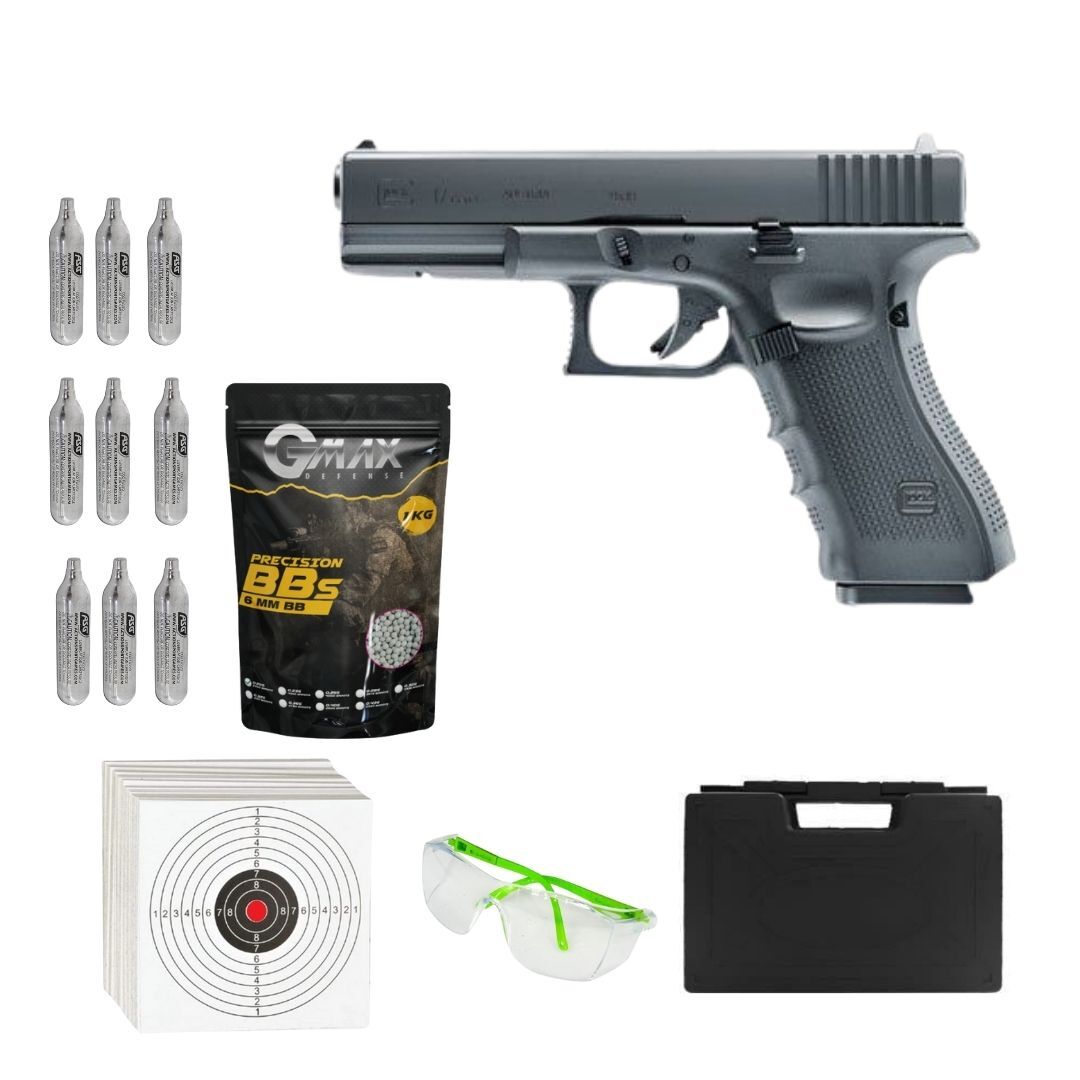 UMAREX Glock 17 Gen4 + Co2 Gas + 0.20gr BB + Taşıma Çantası + Atış Gözlüğü