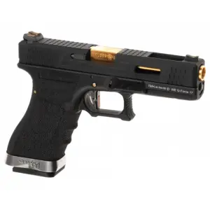 We Glock 17 G17 T1 Airsoft Tabanca Siyah Gövde / Siyah Sürgü / Gold Namlu