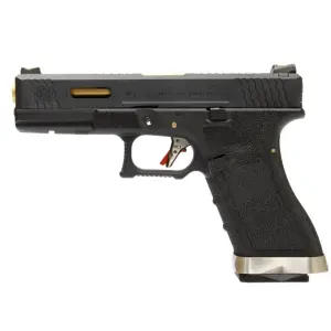 We Glock 17 G17 T1 Airsoft Tabanca Siyah Gövde / Siyah Sürgü / Gold Namlu
