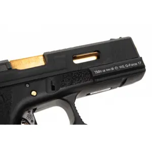 We Glock 17 G17 T1 Airsoft Tabanca Siyah Gövde / Siyah Sürgü / Gold Namlu