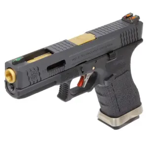 We Glock 17 G17 T1 Airsoft Tabanca Siyah Gövde / Siyah Sürgü / Gold Namlu