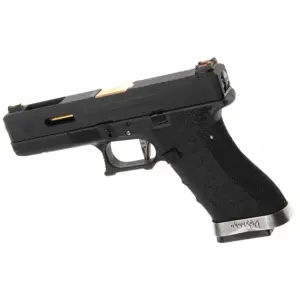We Glock 17 G17 T1 Airsoft Tabanca Siyah Gövde / Siyah Sürgü / Gold Namlu