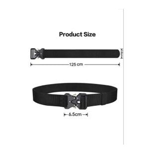 Gray Hill Kobra Kemer 125 Cm X 3.8 Cm - Taktik Outdoor ve Koruma Pantolon Kemeri Siyah