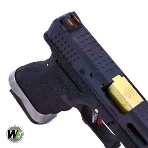 WE Glock 19 G19 T1 Siyah Gövde (Siyah Kızak / Altın Namlu) Airsoft Tabanca