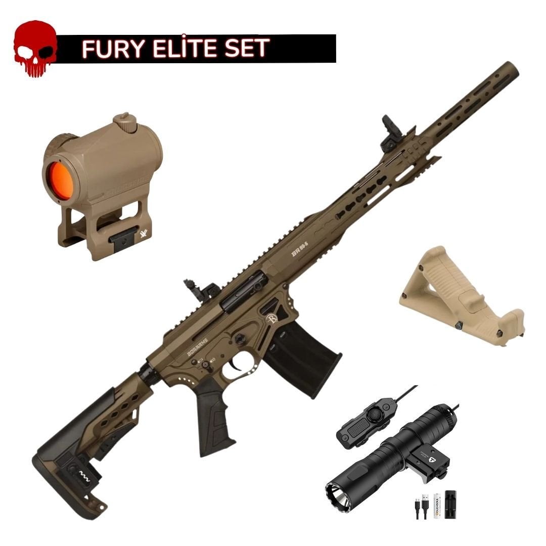 Bora Arms BR99S Dark Coyote Elite Set - Vortex Crossfire Red Dot + Yarım Tutamak + Toughsoul 1250 Lümen Fener