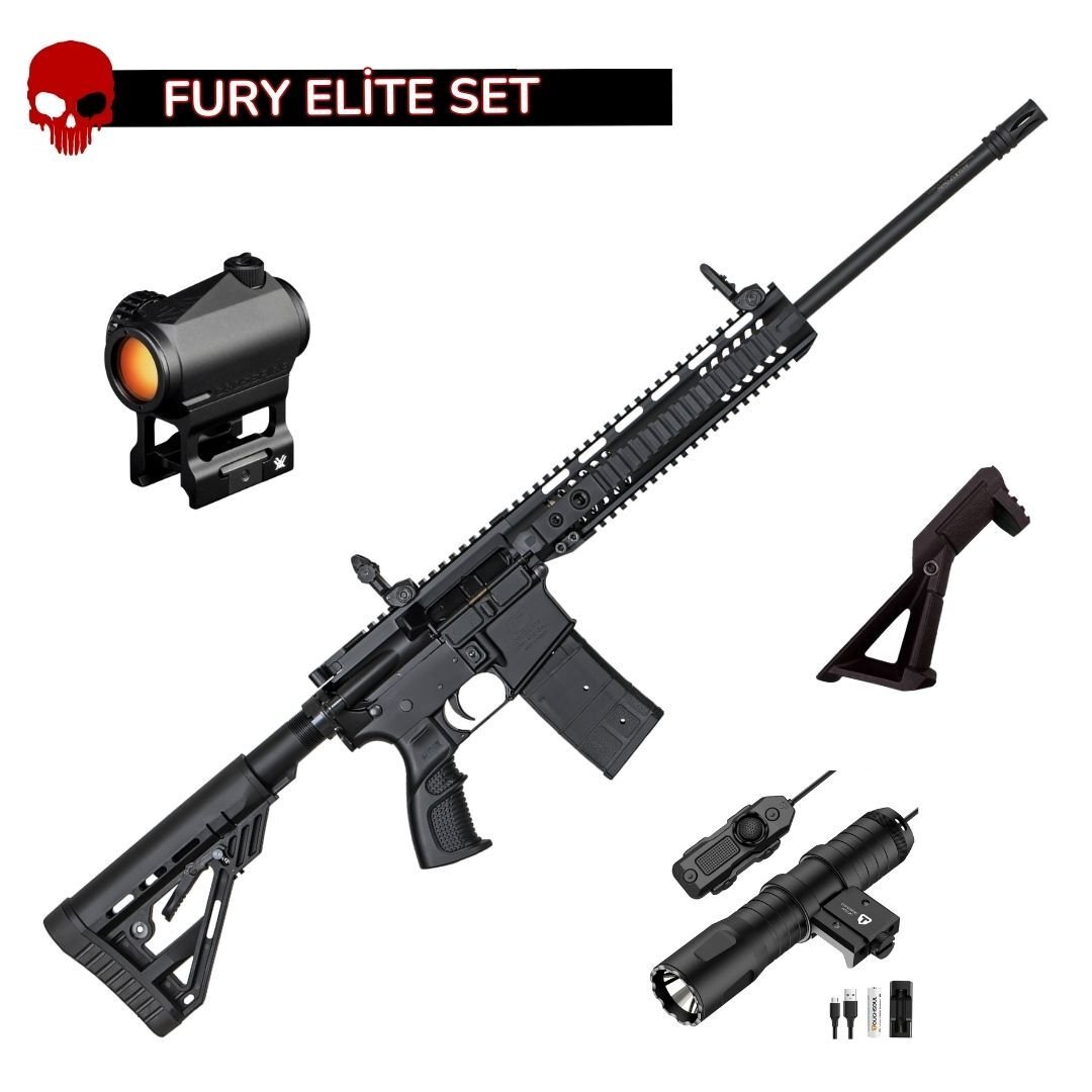 Aksa Crossfire T-14 Siyah Elite Set - Vortex Crossfire Red Dot + Yarım Tutamak + Toughsoul 1250 Lümen Fener