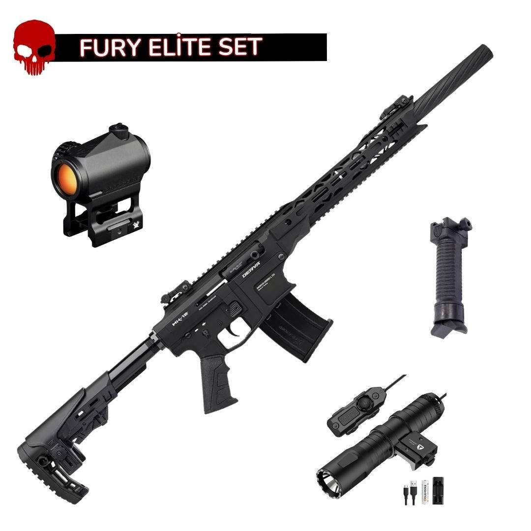 Derya MK12 Elite Set - Vortex Crossfire Red Dot + Dikey Tutamak + Toughsoul 1250 Lümen Fener