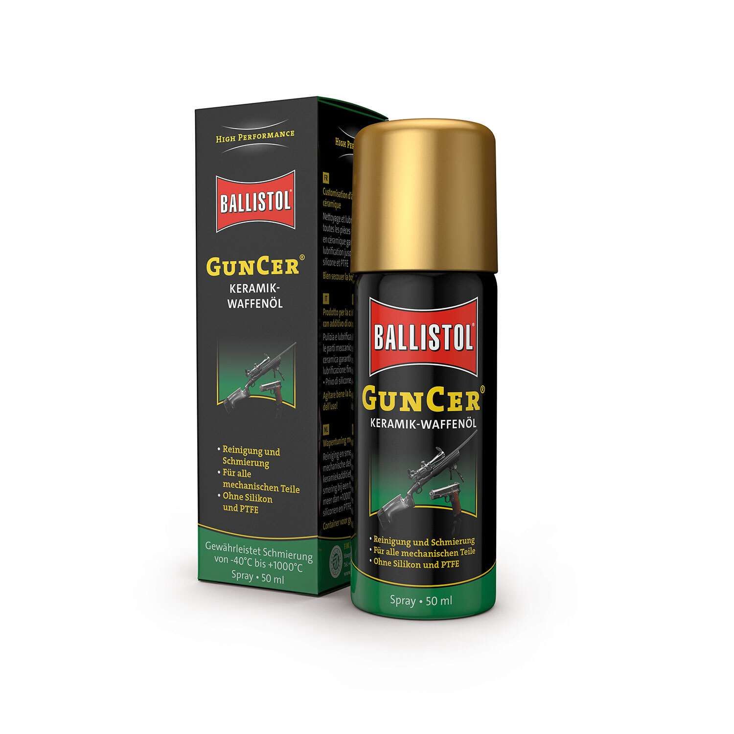 Ballistol GunCer Seramik Katkılı Sprey Silah Bakım Yağı 50ml