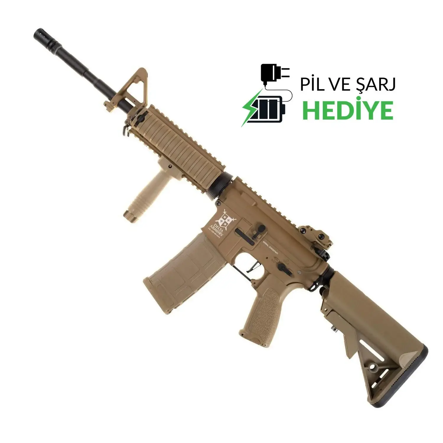 Delta Armory AR15 RIS ALPHA Full Metal Airsoft Tüfek / FULL TAN DA-A02-FT