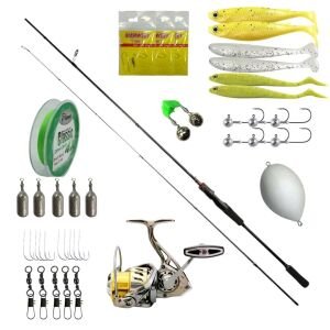 Ryuji Luna 270cm 5-55gr Spin Kamış + Ryuji Ares 3000 Makine + Kendo 4X İp Misina Sarılı + Silikon Yemli Tam Profesyonel Kıyı Balıkçılığı Seti