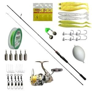 Ryuji Luna 270cm 5-55gr Spin Kamış + Ryuji Ares 3000 Makine + Kendo 4X İp Misina Sarılı + Silikon Yemli Tam Profesyonel Kıyı Balıkçılığı Seti