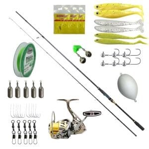 Ryuji Terminator 2.70m 4-35gr Spin Kamış + Ryuji Ares 3000 Makine + Kendo 4X İp Misina Sarılı + Silikon Yemli Profesyonel Kıyı Balıkçılığı Seti