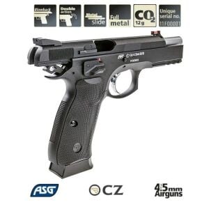 ASG CZ SP-01 SHADOW Blowback + Co2 Gas + 1500 Adet Çelik Bilye + Taşıma Çantası + Atış Gözlüğü