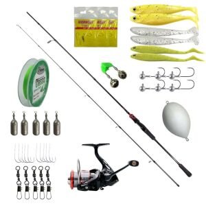 Ryuji Luna II 2.70m 4-35gr Spin Kamış + Ryuji Raptor 2000S 5+1BB Makara + Kendo 4X İp Misina Sarılı + Silikon & Yemli Kıyı Balıkçılığı Seti