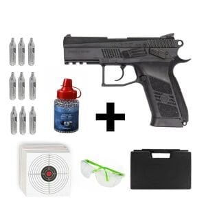 ASG CZ75 P07 DUTY Blowback  + Co2 Gas + 1500 Adet Çelik Bilye + Taşıma Çantası + Atış Gözlüğü