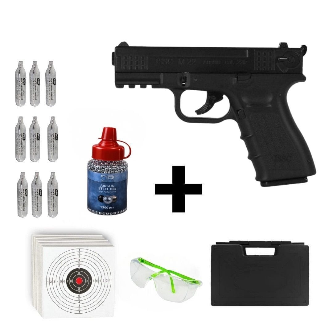 ASG Issc M22 + Co2 Gas + 1500 Adet Çelik Bilye + Taşıma Çantası + Atış Gözlüğü