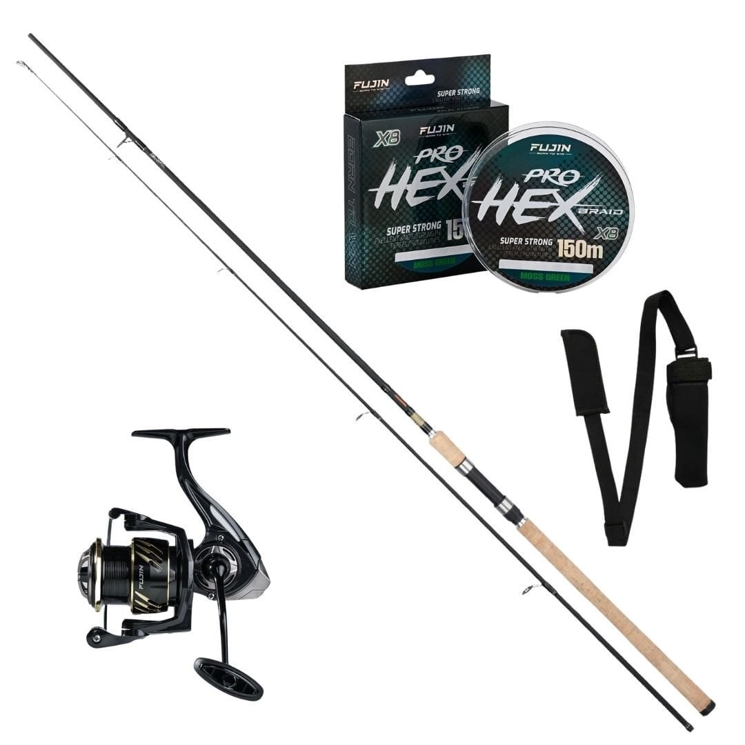 Daiwa Crossfire Spin MH 270 cm 10-40 gr Spin Set – Fujin Sniper 3000 + Fujin Pro Hex 8X 150 mt Sarılı + Taşıma Kayışı Hediyeli