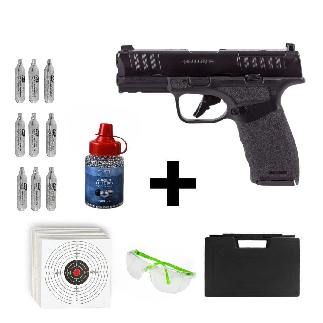 ASG Springfield Armory HellCat Pro Blowback + Co2 Gas + 1500 Adet Çelik Bilye + Taşıma Çantası + Atış Gözlüğü
