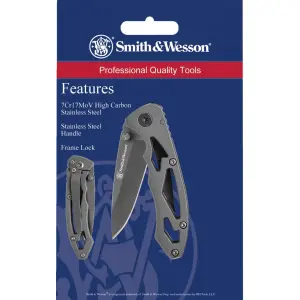 Smith Wesson® Drop Point Silver Skeletonized Çakı