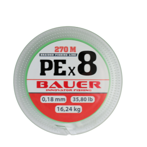 Bauer Pe 8x 270MT Fluoro Yeşil Ip Misina 0.18mm