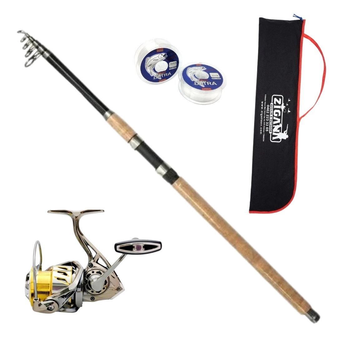 Remixon Safari 3.60 m 80-150 gr Teleskopik Olta Seti – Ryuji Ares 4000M + Asso Misina + Çanta Hediyeli