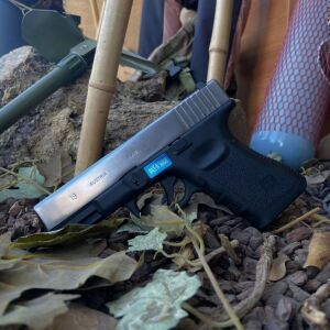 We Glock 19 Gen3 Silver + Green Gas + 1 Kg BB + Taşıma Çantası + Hedef Kağıdı + Atış Gözlüğü