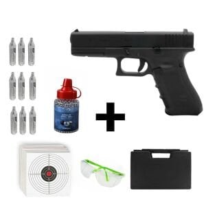 We Glock 17 Gen4 + Co2 Gas + 1500 Adet Çelik Bilye + Taşıma Çantası + Atış Gözlüğü