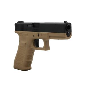 We Glock 17 Gen4 Tan + Co2 Gas + 1500 Adet Çelik Bilye + Taşıma Çantası + Atış Gözlüğü