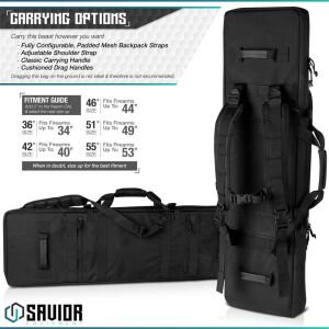 SAVIOR URBAN WARFARE Çift Kapasiteli Tüfek Çantası 51'' (Siyah)