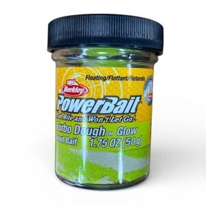 Berkley PowerBait Turbo Dough Glow Hamur - Charteuse Glow / White