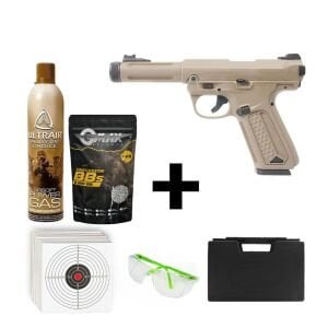 Action Army AAP01 Assasin + Green Gas + 1 Kg BB + Taşıma Çantası + Hedef Kağıdı + Atış Gözlüğü