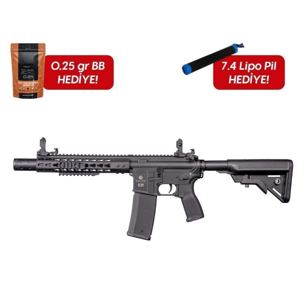 Evolution Recon 10 Silent OPS Carbontech Airsoft Tüfeği + 7.4v LiPo Pil