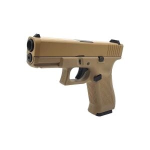 We Glock 19 Gen5 Tan + Co2 Gas + 1500 Adet Çelik Bilye + Taşıma Çantası + Atış Gözlüğü